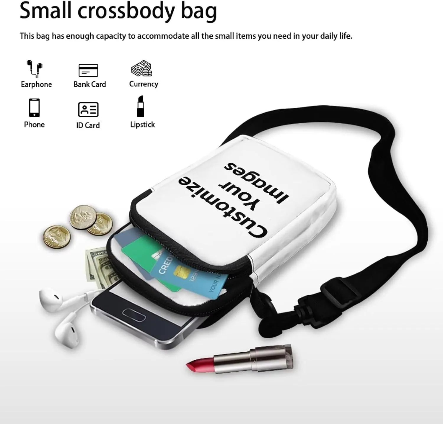 WELLFLYHOM Small Crossbody Bag for Women Phone Purse Messenger Pouch Mini Shoulder Handbag