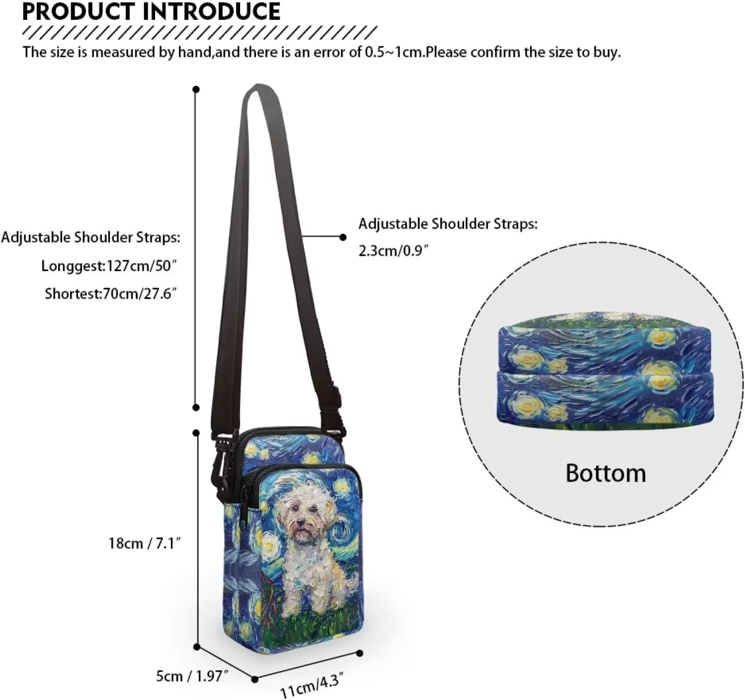 WELLFLYHOM Small Crossbody Bag for Women Phone Purse Messenger Pouch Mini Shoulder Handbag