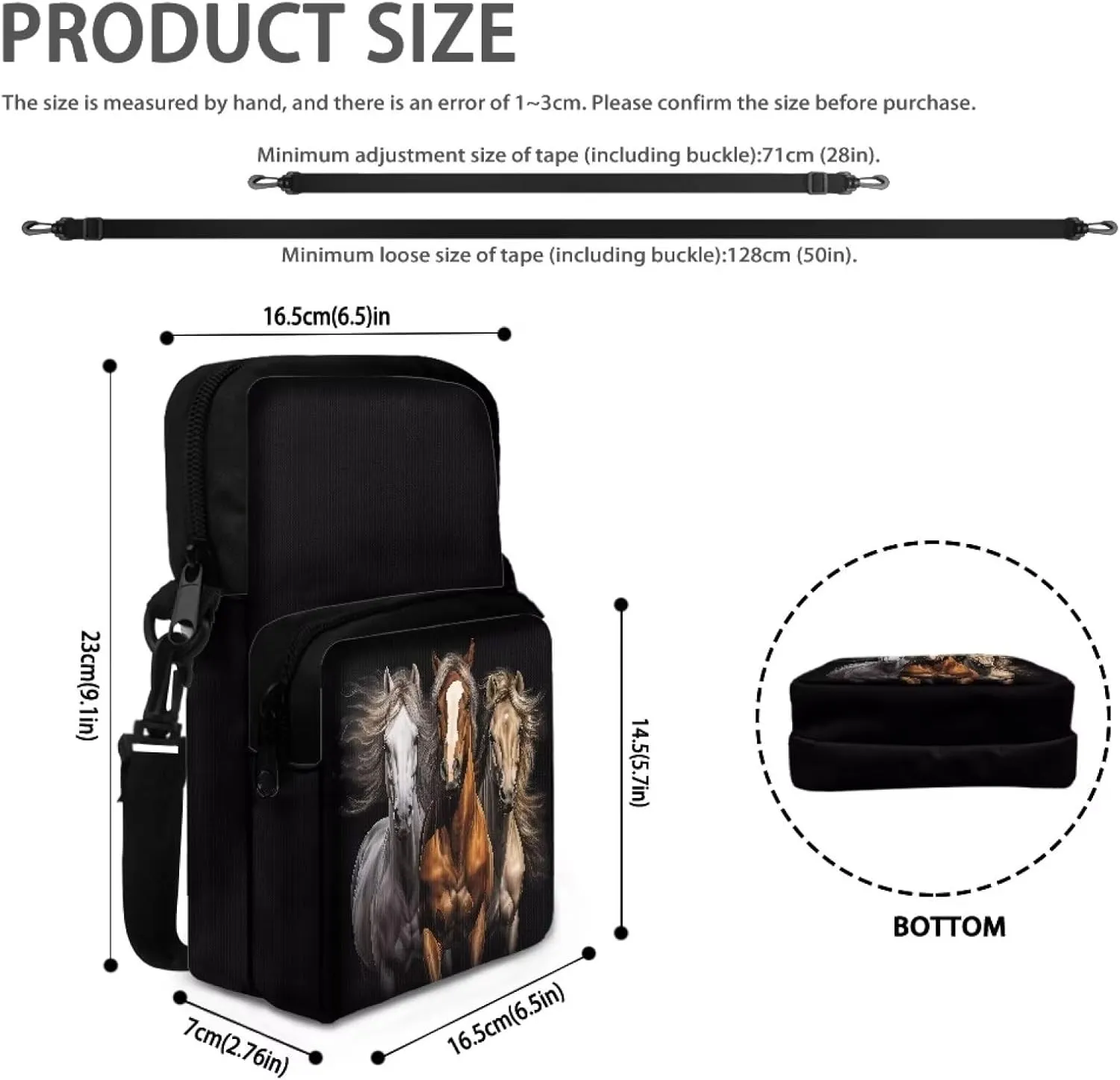 WELLFLYHOM Small Crossbody Purse Women Phone Bag Messenger Pouch Canvas SHoulder Handbag