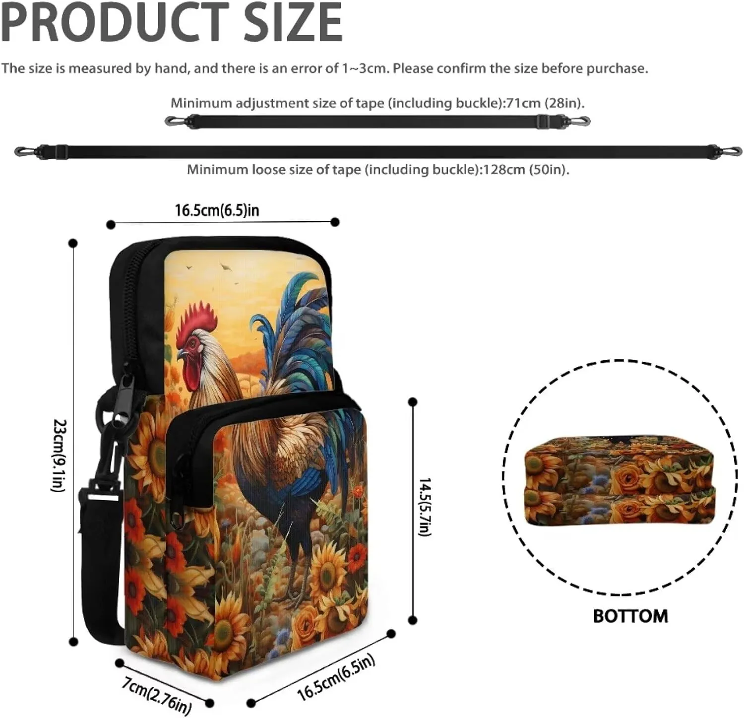 WELLFLYHOM Small Crossbody Purse Women Phone Bag Messenger Pouch Canvas SHoulder Handbag