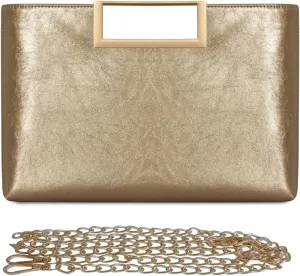 Women Clutch Purse PU Leather Chain Crossbody Bags Shiny Oversize Clutches Female Handbag Purses