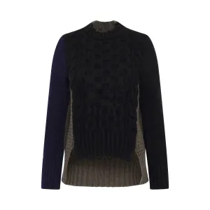 Wool Knit Sweater in Black