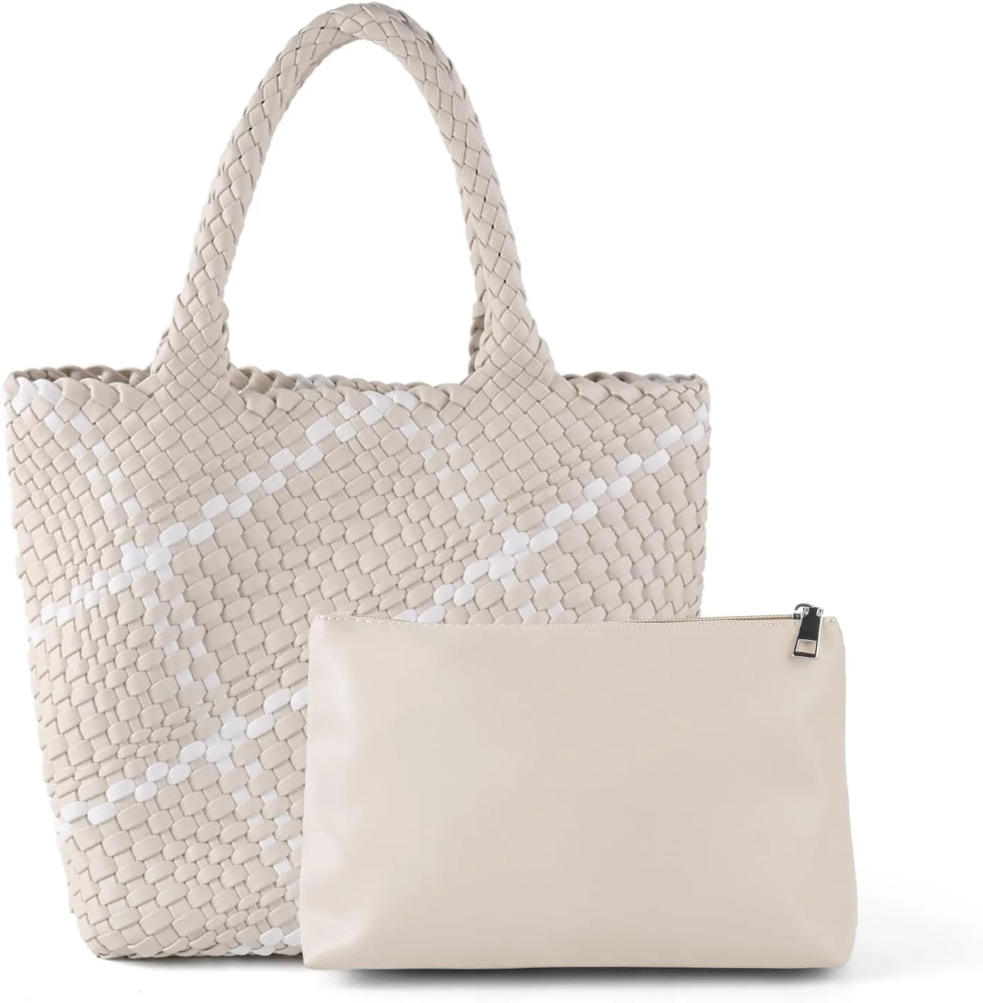 Woven Handbag for Women Top Handle Shoulder Bag Vegan Leather Shopper Bag Large Travel Totes Summer Beach Tote Bags