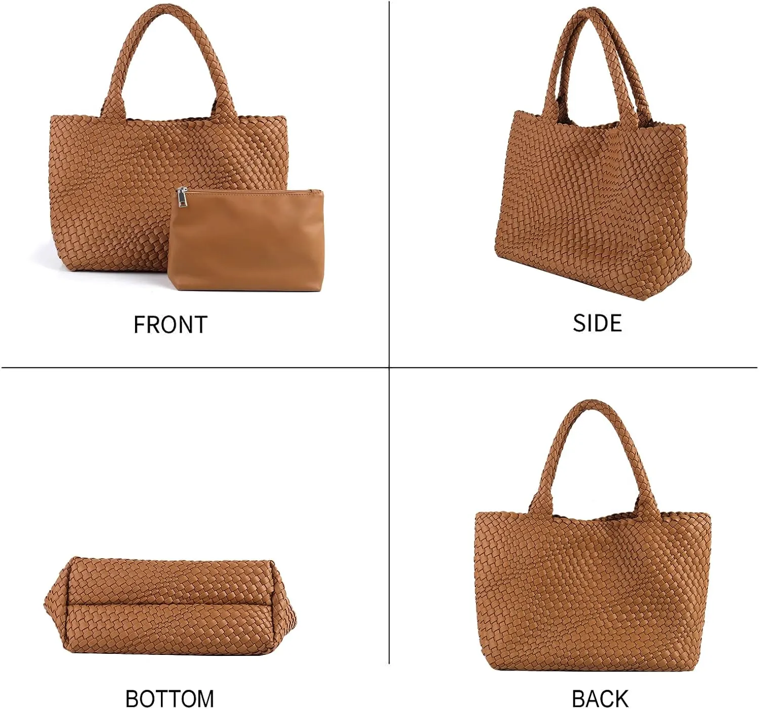 Woven Tote Bag Womens Purse Woven Bags for Women Large Summer BeachTote Bags Vegan Leather Shoulder Handbags Travel Totes